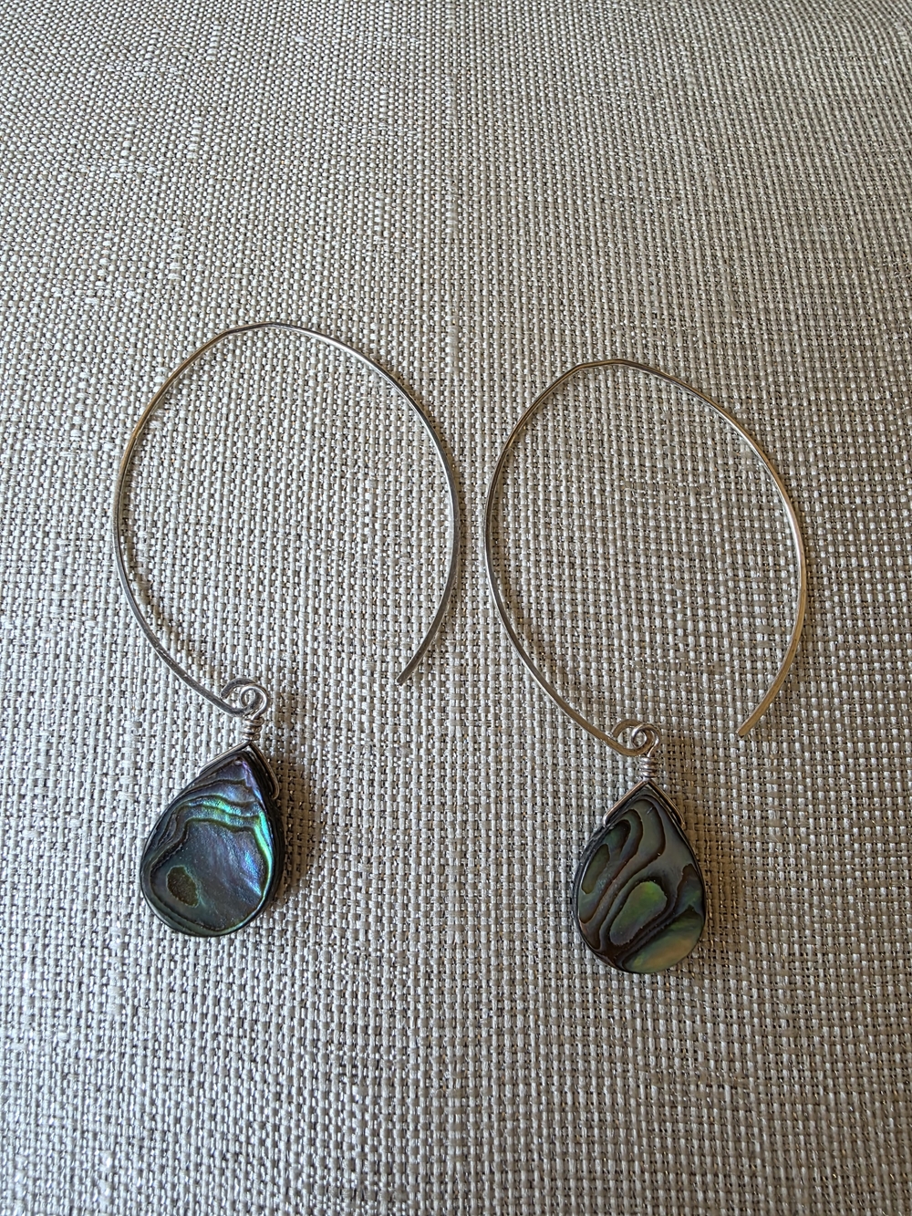 Silver Avalon Shell Marquis Hook Earrings - Picture 2 of 10